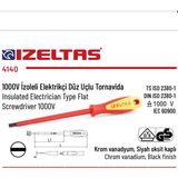 İzeltaş 1000V Izoleli Düz Uçlu Tornavida 5.5*125