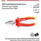 İzeltaş 1000V Izoleli Elektrikçi Pense 180MM