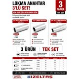 İzeltaş 1/2” 16MM 21 mm 3/8” 20.8 Üçlü (Lastikli) Buji Lokma Anahtar Seti (Civata Deposu)