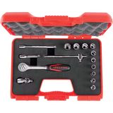 İzeltaş 1/4" Altı Köşe Lokma Takımı (15 Parça, Metrik) | Cırcır Kolu ve Uzatma Kollu Profesyonel Set