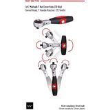 İzeltaş 1/4” Cırcır Kolu Çeşitleri / Lokmatutuculu / Mandallı / Mafsallı / T Kollu - 1/4” Mafsallı T Kol Cırcır Kolu (72 Diş)