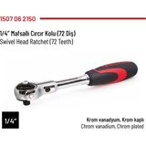 İzeltaş 1/4” Cırcır Kolu Çeşitleri / Lokmatutuculu / Mandallı / Mafsallı / T Kollu - 1/4” Mandallı Cırcır Kolu (24 Diş)