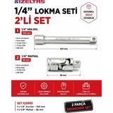 İzeltaş 1/4” Lokma Ara Kol Mafsal Ikili Set (Civata Deposu)