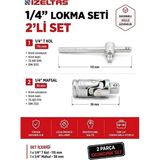 İzeltaş 1/4” Lokma T Kol Mafsal Ikili Set (Civata Deposu)