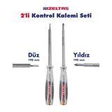 Izeltaş 2 Li Kontrol Kalem Seti Düz Ve Yıldız Uç 190 Mm