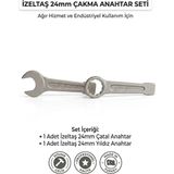 İzeltaş 24MM Yıldız Çatal Ikili Çakma Kombine Anahtar Seti