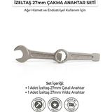 İzeltaş 27 mm Yıldız Çatal Ikili Çakma Kombine Anahtar Seti