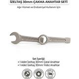 İzeltaş 30 mm Yıldız Çatal Ikili Çakma Kombine Anahtar Seti (Civata Deposu)