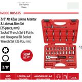 İzeltaş 3/8 Lokma Takımı ( Star Lokma+Torx Lokma+ Lokmalı Allen) 35 Parça