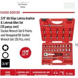 İzeltaş 3/8 Lokma Takımı ( Star Lokma+Torx Lokma+ Lokmalı Allen)