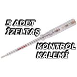 İzeltaş 5 Adet 190 MM Kontrol Kalemi Düz Tornavida