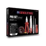 İzeltaş 5'li Pro Set 5 Parça Kraft Pense 160 MM + Kontrol Kalemi + Tornavida + Maket Bıçağı + Şerit Metre