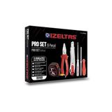 İzeltaş 5'li Pro Set 5 Parça Kraft Pense 160mm Kontrol Kalemi Tornavida Maket Bıçağı Şerit Metre, 13000005655