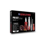 İzeltaş İzeltaş 5'li Pro Set 5 Parça Kraft Pense 160mm Kontrol Kalemi Tornavida Maket Bıçağı Şerit Metre