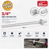 İzeltaş Izeltaş İZL4500 3/4'' Ağır Tip Lokma Boru Anahtarı T Kol Anahtar 500 mm