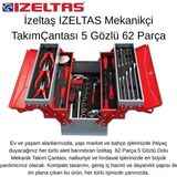 İzeltaş Izeltaş Mekanikçi Takım Çantası 5 Gözlü 62 Parça + Izeltaş Dal Budama Testeresi Hediye