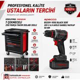 İzeltaş Izeltaş Premium 7 Çekmeceli 250 Parça Takım Dolabı Dolu + Specco BS20V-1050 Black Seri 20V 2 A.h Akülü Darbeli Matkap 50 Nm