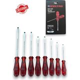 Izeltaş Kraft Seri Düz Uçlu Tornavida Seti (8 Parça) - Kırmızı - 8 PARÇA DÜZ TORNAVİDA SETİ