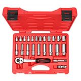 İzeltaş Lokma Anahtar Bits Set 45 Parça 1/4" Alti Köşe red