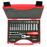 İzeltaş Lokma Anahtar Bits Set 48 Parça 1/4" Alti Köşe red