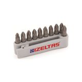 İzeltaş Pozidriv Bits Uç Set 10 Parça PZ3X25 mm - Beyaz