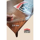 İzen 2,0 mm Renksiz Buzlu Şeffaf Pvc Kalın Koruyucu Masa Örtüsü; Cam, Lake, Mermerde Yapışma İzi Yapmaz