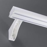 İzen Dekoratif Iki Kanallı Alüminyum Perde Ray Takımı (43MM) Plastik Başlık ve Ayaklı Ikili Korniş - 160 cm - Beyaz