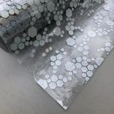 İzen PVC Şeffaf Altıgen Desenli 1,2 mm Kalın Masa Örtüsü - Beyaz - Siyah - 70 x 130 cm