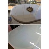İzen Şeffaf PVC 2,6 mm Kalın Oval Masa Örtüsü Kaymaz Koruyucu, Düz Kenarlı Yarım Daireli Muşamba
