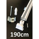 İzen Tek Kanallı Alüminyum Ray (19MM) Tekli Korniş + Metal Portray - Beyaz - 190 cm