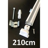 İzen Tek Kanallı Alüminyum Ray (19MM) Tekli Korniş + Metal Portray - Beyaz - 210 cm