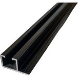 İzen Tek Kanallı Yan Çıtalı Alüminyum Perde Rayı (25MM) Tekli Korniş - 220 cm - Siyah