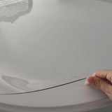 İzen Yuvarlak 2,6mm Şeffaf Kalın Pvc Masa Örtüsü Kaymaz Koruyucu - 110 x 110 cm