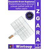 #Izgara Dayanıklı Paslanmaz Krom Barbekü Kamp Piknik Küçük Boy Ahşap Saplı Mangal Izgarası 35X20 Cm