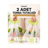 izleveal Poşet Tutma Aparatı 2'li Set Market Alışveriş Poşeti Taşıma Aparatı El Koruyucu Tutacak