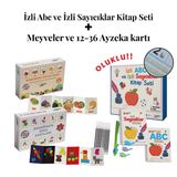 İzli Abc Ve Sayıcıklar Kitabları Oluklu -Bebeğimin Meyve Keşfi Ve 12-36 Ay Zeka Kartları Seti