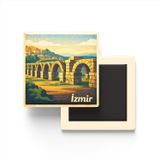 İzmir - Agora - Baskılı Buzdolap Magneti Kare - 9x9 cm