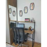 İzmir Alinda Mobilya Raflı Çalışma Masası Laptop Masası Organizer Düzenleyici - 90 cm - Kahverengi