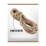 izmir Bitpazarı 5 Mm 20 Metre Jüt Halat Ip - Hasır Ip - Kendir Ip -