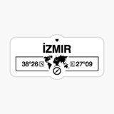 İzmir Gps Harita Sticker Oto Araba Yapıştırma 17CM yazı 236