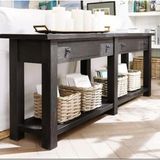 İzmir Masif Urban Dresuar – Country Tarzı, mat siyah renk, Sedir ve Çam150x75x43cm