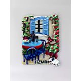 İzmir Polyester Kabartmalı Magnet 5 X 6,5 Cm Dekoratif Hediyelik Buzdolabı Süsü (Kod:1681)