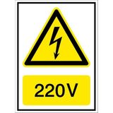 İzmir Serifgari 220 V 2.6 mm PVC Uyarı Levhası 25 x 35 cm