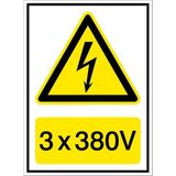İzmir Serifgari 3 x 380V Galvaniz Uyarı Levhası 17,5 x 25 cm