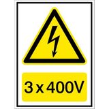 İzmir Serifgari 3 x 400V 2.6 mm PVC Uyarı Levhası 25 x 35 cm