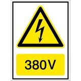 İzmir Serifgari 380V Galvaniz Uyarı Levhası 35 x 50 cm