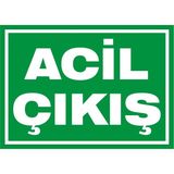 İzmir Serifgari Acil Çıkış 2.6 mm PVC Uyarı Levhası 17,5 x 25 cm