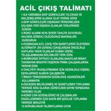 İzmir Serifgari Acil Çıkış Talimatı Galvaniz Uyarı Levhası 25 x 35 cm