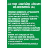 İzmir Serifgari Acil Durum Ekipleri Görev Talimatları Acil Durum Amirliği (Ada) Galvaniz Uyarı Levhası 17,5 x 25 cm