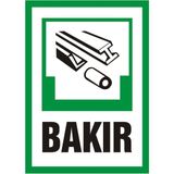 İzmir Serifgari Bakır Galvaniz Uyarı Levhası 35 x 50 cm